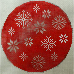 KKO260 snowflakes on red 4in 18m
