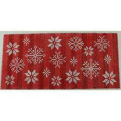 KKSG51 snowflakes on red tone on tone 6.25 x 3