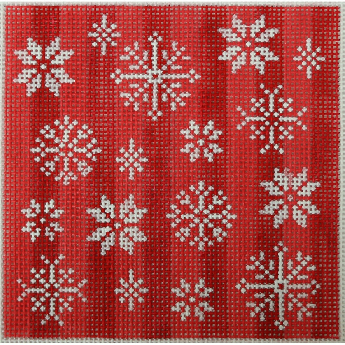 KKSS49 snowflakes on red tone on tone 18m 4" square