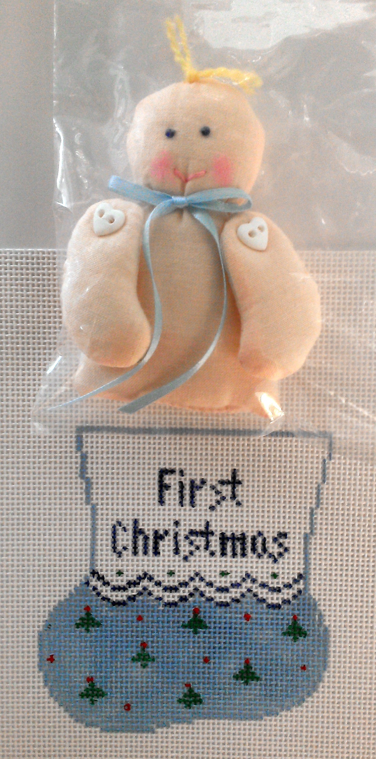 CM206 Trees First Christmas Mini Sock with Boy Baby Insert
