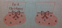 CO301 Pink Baby's First Christmas Booties