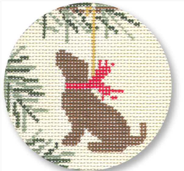 LM-XO08 Christmas Chocolate Lab Round
