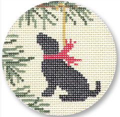 LM-XO09 Christmas Black Lab Round