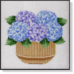 MBM-PL36 Nantucket Basket With Hydrangea