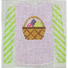 KKO208X Basket of Eggs on Pale Lavender 3.75 x 3.625