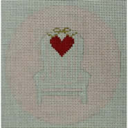 KKO223C ADK with Small Heart on Pink 4" round