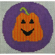 KKO234 striped pumpkin on purple 18 m 3 in round