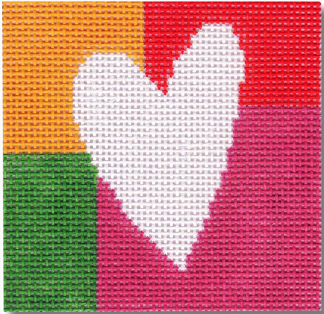 SA-XO50 White Heart on Block Shapes