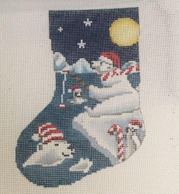 SC-SX01 Polar Bears Fishing Mini Sock