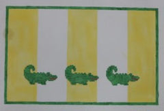 KKSG17 Alligators on Yellow Stripe 6 x 9.25