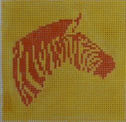 KKSS10 Zebra orange on Yellow 3" Square