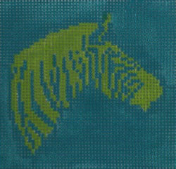 KKSS14 zebra lime on turquoise 3" Square