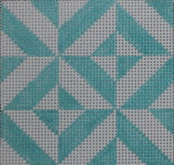 KKSS19 geometric diagonal stripe square - turquoise 3" Square