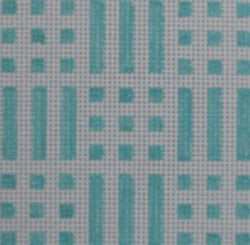 KKSS21 geometric 9 square/stripes - turquoise 3" Square