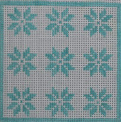 KKSS22 geometric quilt flower - turquoise 3" Square