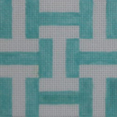 KKSS23 geometric rectangle stripe squares - turquoise 3" Square