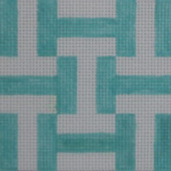 KKSS23 geometric rectangle stripe squares - turquoise 3" Square