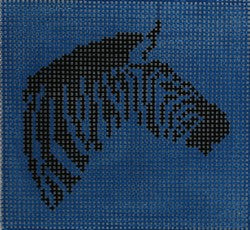 KKSS6 Zebra on bright blue 3" Square